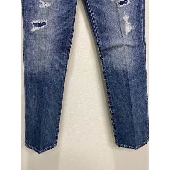 American Eagle Outfitters Men’s Original Straight Jeans 32x32 Distressed Blue - Picture 5 of 15